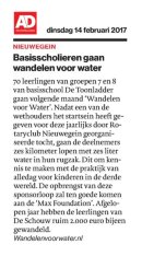 Wandelen voor Water 2017 Algemeen Dagblad 14 feb 2017