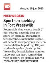 Sport- en Speldag 2015 Algemeen Dagblad 16 jun 2015