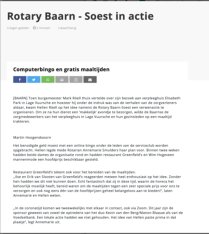 29-05-2020 Verslag actie in Baarnsche Courant (en Website)