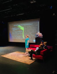 Debbie op het podium