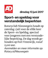 Sport- en Speldag 2017 Algemeen Dagblad 13 jun 2017
