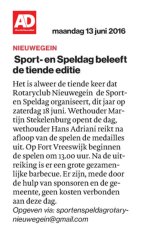 Sport- en Speldag 2016 Algemeen Dagblad 13 jun 2016