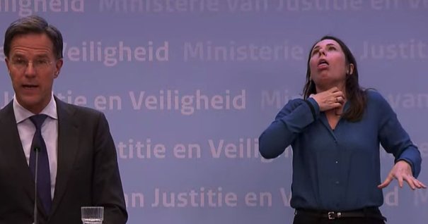 Nederlandse doventolk opnieuw héél sprekend met gebaar voor “als ...