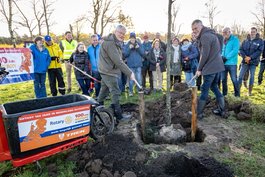 Burgemeesters Oisterwijk en Tilburg planten de eerste Rotary-boom