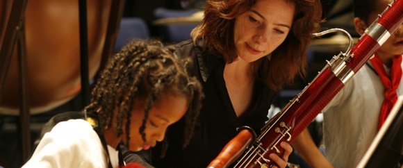 samen oefenen met het Nederlnds Philharmonisch Orkest