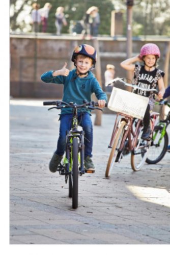 A group of people riding on the back of a bicycle

Description automatically generated